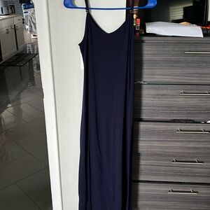 Blue maxi dress with adjustable straps